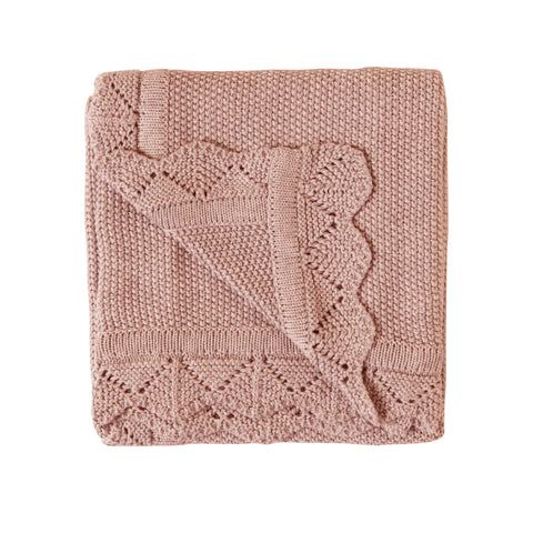 ALL4ELLA - KNITTED BLANKET DUSTY PINK