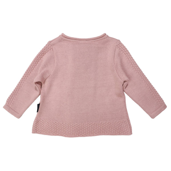 DOUBLE BREASTED TEXTURED KNIT JACKET - DUSTY PINK