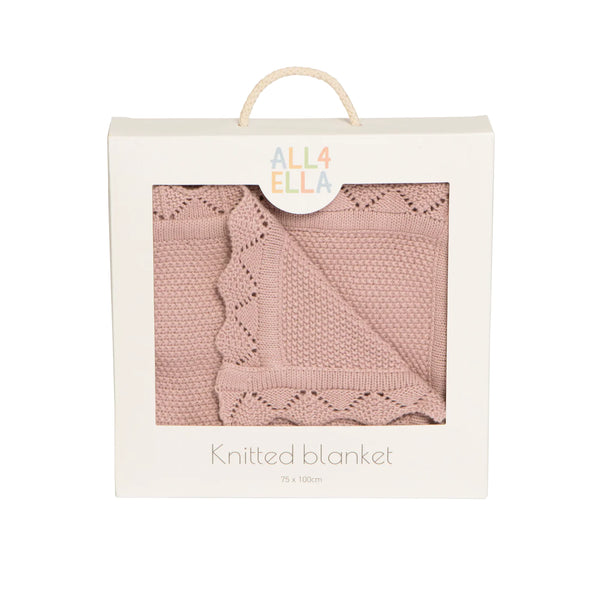 ALL4ELLA - KNITTED BLANKET DUSTY PINK