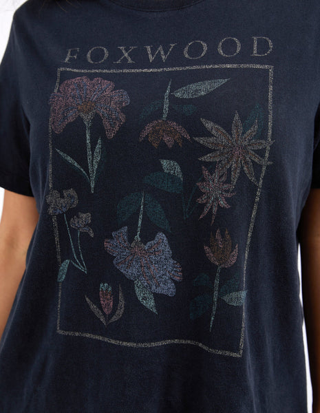 FOXWOOD - WILD FLOWER TEE WASHED BLACK