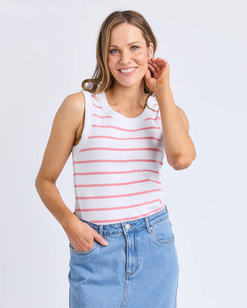 FOXWOOD - IRIS STRIPE TANK WHITE/ROSE STRIPE