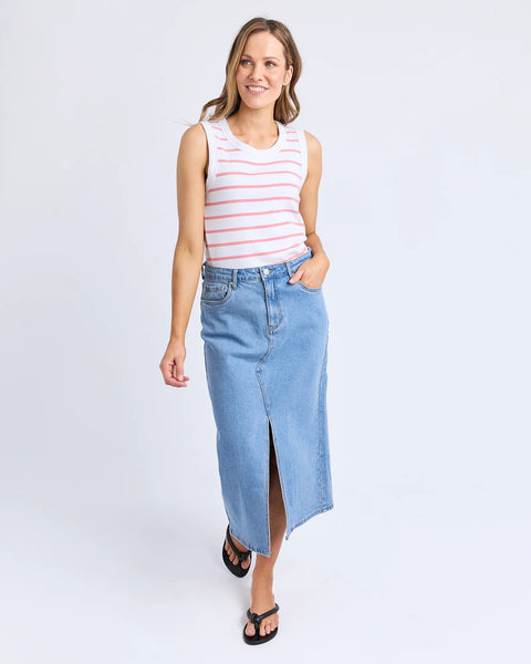 FOXWOOD - IRIS STRIPE TANK WHITE/ROSE STRIPE