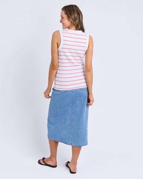 FOXWOOD - IRIS STRIPE TANK WHITE/ROSE STRIPE