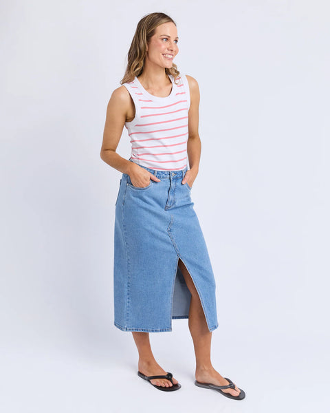 FOXWOOD - IRIS STRIPE TANK WHITE/ROSE STRIPE