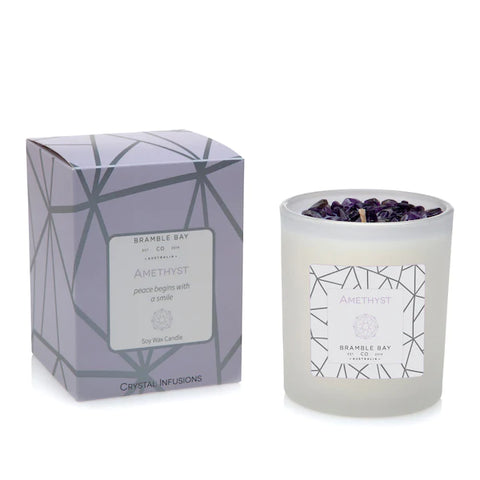 CANDLE - CRYSTAL INFUSIONS AMETHYST (VANILLA/LAVENDER)