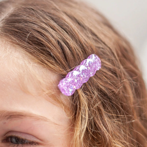 PURPLE SPARKLE HAIR CLIPS