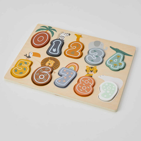 WOODEN NUMBER PUZZLE - ANIMALS