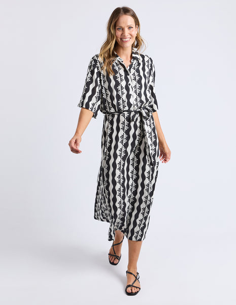 ELM - CASA DRESS BLACK PRINT