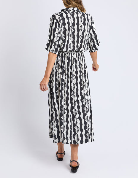 ELM - CASA DRESS BLACK PRINT