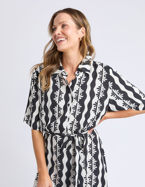ELM - CASA DRESS BLACK PRINT