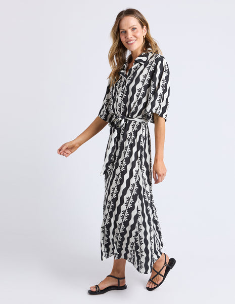 ELM - CASA DRESS BLACK PRINT