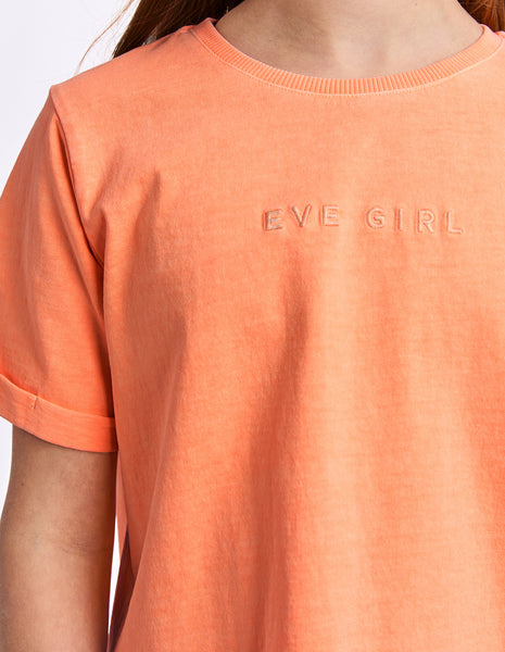 EVE GIRL WASHED TEE PEACH