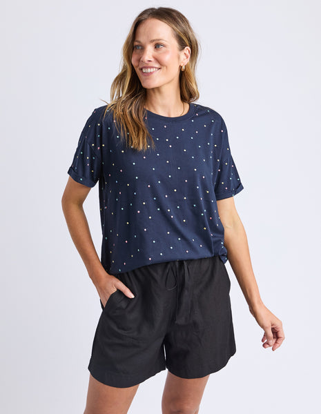 ELM - FESTIVE SPOT TEE NAVY