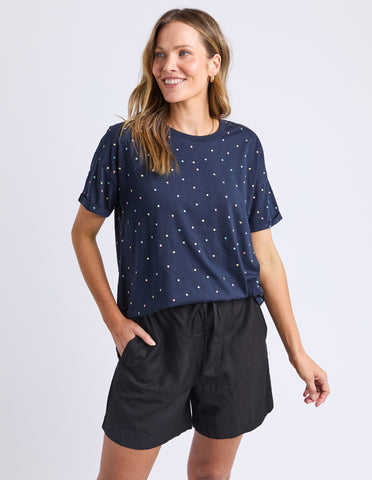 ELM - FESTIVE SPOT TEE NAVY