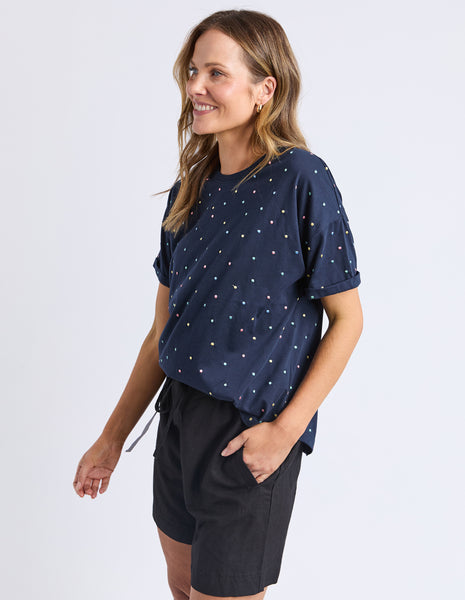 ELM - FESTIVE SPOT TEE NAVY