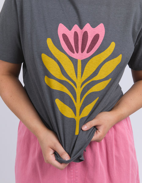 ELM - FIORE TEE CHARCOAL