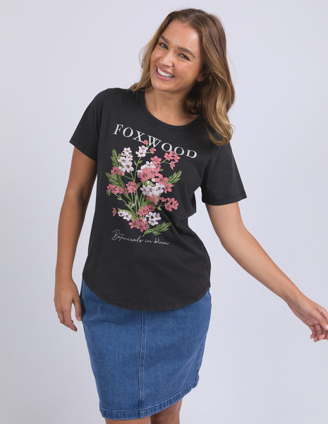 FOXWOOD - FLOWERS TEE WASHED BLACK