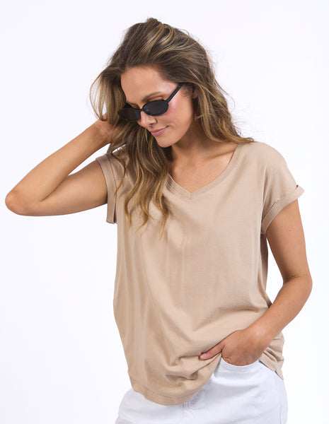 FOXWOOD - MANLY VEE TEE OATMEAL