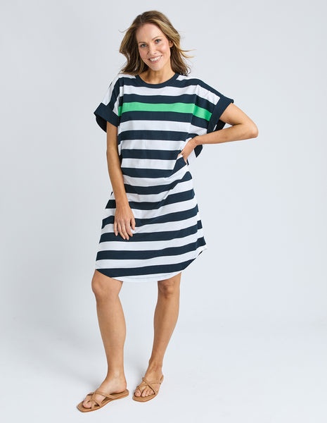 ELM - MCKINLEY DRESS NAVY/WHITE STRIPE
