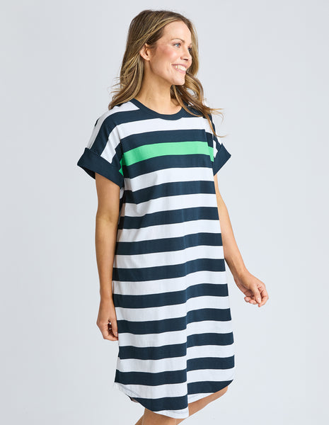 ELM - MCKINLEY DRESS NAVY/WHITE STRIPE