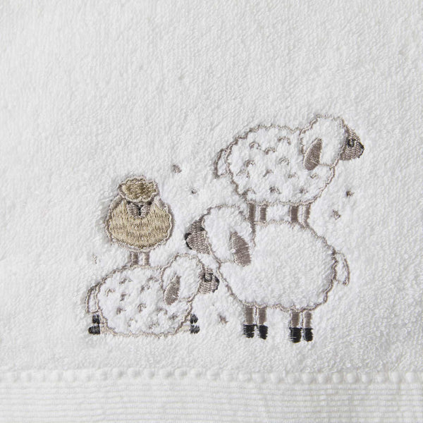 BABY BATH TOWEL & FACE WASHER SET - SHEEP