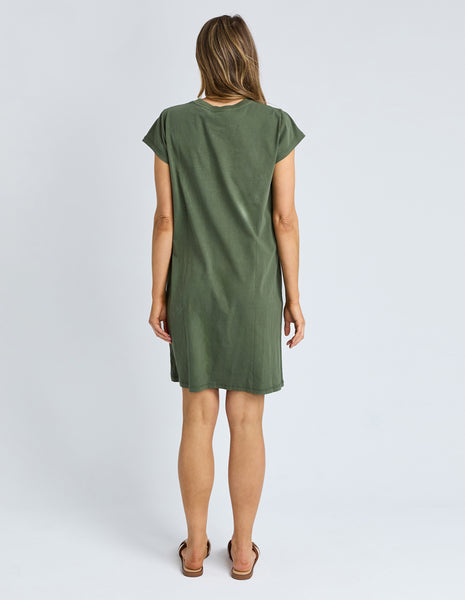 FOXWOOD - SIGNATURE EMBROIDERY TEE DRESS KHAKI