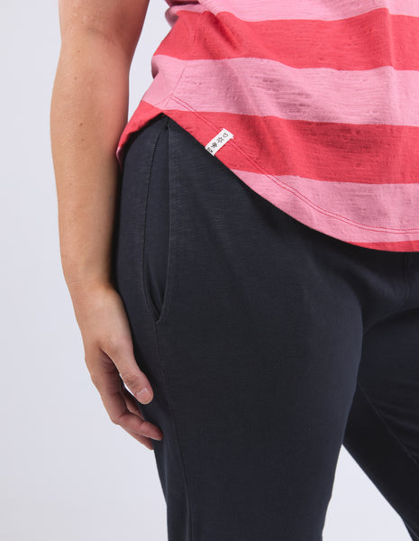 ELM - SPRITZ STRIPE S/S TEE CAYENNE