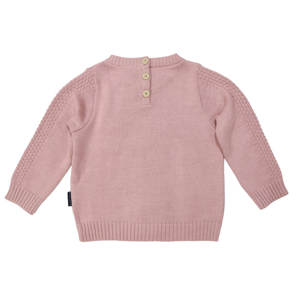 TEXTURED KNIT SWEATER - DUSTY PINK