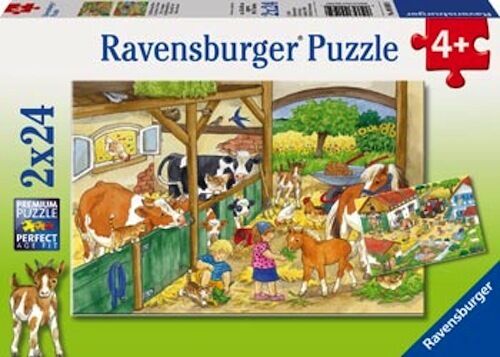 RAVENSBURGER - A DAY AT THE FARM 2X24PC PUZZLES